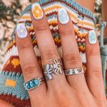 Little Butterfly Engraved Silver Ring Photo 2