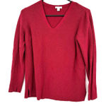 J.Jill Size Small Red Ribbed‎ Long Sleeve Top Shirt Blouse Sweater Cotton Blend Photo 0