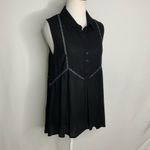 Honey Belle Black Sleeveless Hi/Lo Flowy Top Small Photo 6