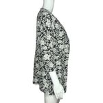 Lungo L'Arno Cardigan Womens Small Black White Floral Applique Flower Bohemian Photo 1
