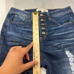 Almost Famous Skinny Jeans Womens 0 Blue Cotton Mid Rise Distressed Frayed Hem Photo 9