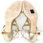 Stuart Weitzman  6 Midtanga Bali Snake Kitten Heel Sandal Champagne Gold Metallic Photo 5