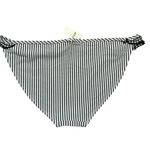 Aerie NEW Bikini Bottoms Women M Seersucker Ruffle Gingham Stripe Gray White Photo 1