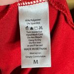 LuLaRoe  Carly Swing Red Metallic Silver Floral Dress Size Medium Oversized Photo 3