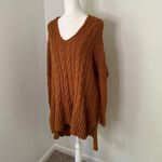 Free People  orange chunky knit oversize sweater size S Photo 1