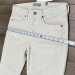 Vince  Union Slouch Cropped Corduroy Button Fly Straight Leg Pants Cream Size 0 Photo 7