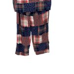 Aerie  Flannel Pajama Set Madras Plaid Check Leopard Blue Red Size Small / Medium Photo 7