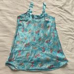 Vintage Blue floral slip dress with bow detail straps Size medium Photo 3