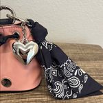 Nautica | Pink Bucket Drawstring Wristlet Bag w/ Navy Mini Bandana/Heart Charm Photo 3
