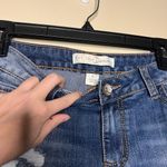 Faux suede patchwork jeans straight leg Size 4 Photo 3