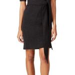 Toccin Tie Waist Sheath Dress Grey Office Quiet Luxe Business Party 18 Stretch Photo 0