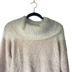 Calvin Klein Size Medium White Pink Feminine Fuzzy Mock Neck Cozy Sweater Photo 1