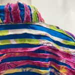 Vintage 90's Keren Hart Rainbow Striped‎ Cotton Jacket Womens Large Bright Artsy Blue Photo 10