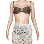 For Love & Lemons Cookies N Cream Tie Up Skirt, Ivory Eyelet, Large Photo 2