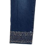 Chico's So Slimming By Womens Jeans Size 0.5 Capri Jeweled Ankles Blue 31X27 Photo 2