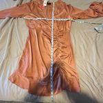 Cider NEW  Satin V-neck Ruched Bell Sleeve Mini Dress 0XL NWT Photo 7