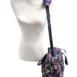 Vera Bradley Compact Traveler Bag Midnight Wildflowers Navy Blue Pink Green Photo 2