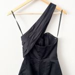 Hutch x ANTHROPOLOGIE | One-Shoulder Romper Black Ruched Shorts Dressy | Size 4 Photo 5