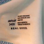 Aerie Bikini Top Unlined Underwire Floral Blue 34DD Photo 2