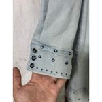 Blue B Jean Jacket Lrg Light Blue Denim Studded Long Puff Sleeve Western Dress Size L Photo 1