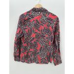 Charter Club  Womens Linen Button Up Shirt Pink Paisley Floral Roll Tab Collar 12 Photo 1