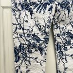 Free People  White and Navy Floral Drawstring Casual Pants - Size Medium Photo 12