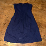 J Crew navy eyelet strapless semi formal layered mini dress Blue Size 6 Photo 0