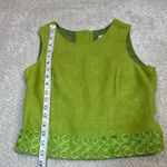 Scarlett VintageScarlett Linen Blend Sleveless Crop Tank Embroidery Detail Women Size 3/4 Photo 3