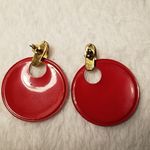 Vintage Red & Black Dot Earrings Red Photo 2