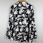 Talbots  Blazer Jacket Women's 1X Plus Navy White Floral One Button Front Career Photo 1