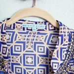 Antonio Melani Blue And Orange Embellished Geometric Coverup Photo 4