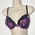 Victoria's Secret Shine Strap Lace Trim Push-Up Bra / Moody Floral / Size 32DD Photo 1