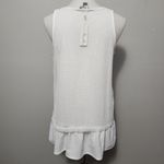 Simply Noelle White Fishnet Ruffle Hem Sleeveless Blouse Size S/M (8-10) Photo 4