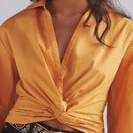 Sunday in Brooklyn ANTHROPOLOGIE Twist Front Crop Blouse Size M Photo 1