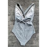 H&M  Small Seersucker Plunge One Piece Swim Bathing Suit Photo 3