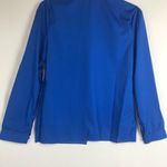 Womens Dressy L/S Button Down Blue Blouse Shirt Size L Photo 4