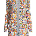 Lands' End Lands' End Womens L Lightweight Jersey Knit Cardigan Coverup Stretchy Floral Photo 0