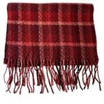 V. Fraas  Cashmink Acrylic Winter Scarf Fringe Multicolor Red Plaid 11” X 52” Photo 0