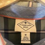 st. john's bay St John’s Bay Women’s Plaid Long Sleeve Button Down, Green, Blue, size M Photo 3