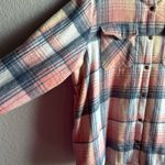 Beginning Boutique 💖Boutique Pink and Blue Plaid Fleece Lined Button Hooded Jacket Photo 2