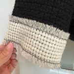 Per Se  Black Wool Double Breasted Jacket with Cream Trim Frayed Size 4 Small S Photo 3