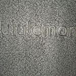 Lululemon Black Textured Fleece Embroidered Logo Cropped Tee/Top Size 4 Photo 4
