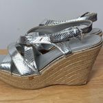 Cato Metallic Silver Snakeskin Wedges size 8.5 Photo 3