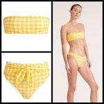 Veronica Beard 💕💕 Catarina Bandeau Bikini Top (L) + Azoia Tie Waist Bottom (XL) Photo 4