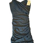 Cachet Blue Glitter Jeweled One Shoulder Dress Photo 8