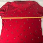Karen Scott Size L Red Ski Penguin Winter Mock Neck Cotton Blend Shirt Grandma Photo 6