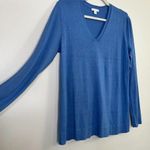 J.Jill  Silk Cotton Blend V Neck Long Sleeve Soft Sweater Classic Blue Comfy Cute Photo 2