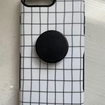 Casely Grid Design iPhone 8 Plus Case With Black Pop Socket White Photo 0