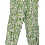 Aerie Green Floral Viscose Lightweight Joggers Pants Drawstring Waist Size Small Photo 0