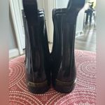 Juicy Couture  Size 8 Womens Black Gold Sparkle Ankle Rain Boots Pull On Photo 3